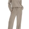 Lounge Sets for Women 2025 V Neck 2 Piece Outfits Airport Wide Leg Pants Matching Set Sweatsuits