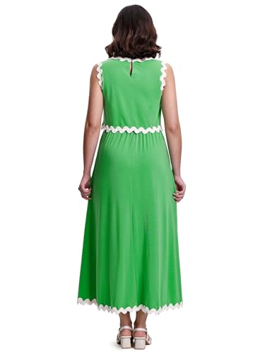 Womens 2 Piece Outfits Dressy Casual Summer Crop Tops Ric Rac Trim High Waisted Maxi Skirt Set with Pocket