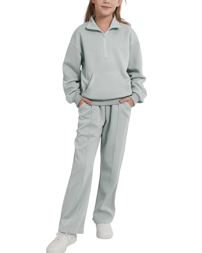 Girls Sweatsuit 2 Piece Fall Outfits Clothing Set Kids Teen Pullover Sweatshirt & Sweatpants Tracksuit Top Pants Set