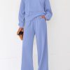Women 2 Piece Outfits 2025 Fall Sweatsuits Crewneck Sweatshirt Wide Leg Sweatpants Lounge Sets Tracksuit