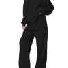 Womens Casual Two Piece Sets Fall 2025 Outfits Quarter Zip Sweatshirts Straight Leg Pants Sweatsuits Tracksuit