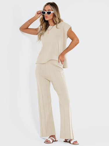 2 Piece Sets for Women Summer Vacation 2025 Lounge Outfits Matching Two Pcs Spring Knit Tracksuits Sweat Suits