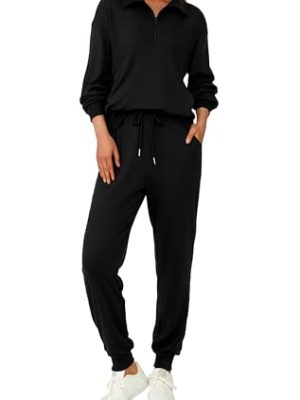 Women's 2 Piece Tracksuit Fall Outfits 2025 Long Sleeve Half Zip Sweatshirt Sweatpants Lounge Set Sweatsuits
