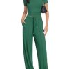 Women's Summer 2 Piece Outfits Square Neck Short Sleeve Tops High Waisted Wide Leg Pants Casual Matching Sets