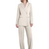 Women's 2 Piece Suit Two Button Business Casual Office Work Outfits Dressy Blazer Wide Leg Pants Set