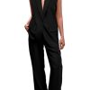 Women's 2 Piece Outfits Sleeveless Suit Vest and Wide Leg Pants Business Casual Blazer Sets