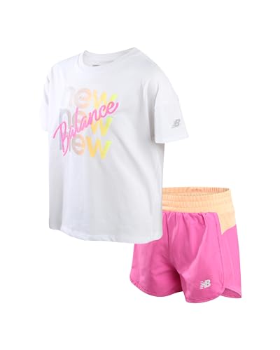 Girls Athletic Shorts Set - 2 Piece Active Short Sleeve Shirt and Running Shorts Girls' Activewear Set (7-16)