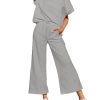 Womens 2 Piece Outfits Lounge Sets Short Sleeve Loose Fit Top and Wide Leg Pants Set Sweatsuits Tracksuit