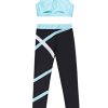 Kids Girls Athletic Dance Crop Top and Legging Gymnastics Dance Outfits 2 Piece Dancewear Gym Workout Outfits
