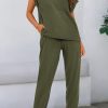 Women's Two Piece Tracksuit Outfits Summer Short Sleeve Tops Long Pants Jogger Lounge Matching Sets Sweatsuit