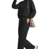 Two Piece Sets for Women Fall Outfits Lounge Sets Mock Neck Tops Wide Leg Pants Vacation Travel Airport Outfits