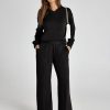 Women's 2 Piece Sweatsuits Sets Long Sleeve Pullover Tops Wide Leg Pants Casual Lounge Sweat Sets Fall Outfits