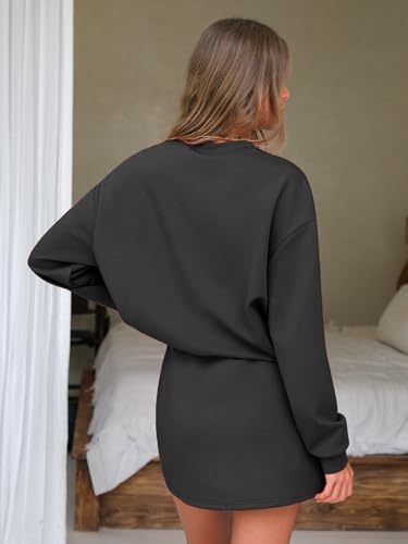 Women 2 Piece Sets Cotton Tracksuits Workout Set Crewneck Sweatshirt Skort Short Skirt Fall Tennis Sweat Suits Pockets