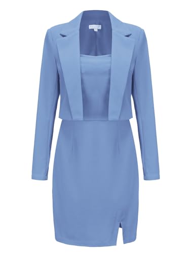 Women's Professional Business Lightweight Blazer Dress Suit Sets 2 Piece Work Office Fashion Outfits