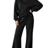 Women's 2 Piece Outfits Lounge Set Mock Neck Long Sleeve Sweatshirt With Wide Leg Pants Sweatsuit Fall 2025