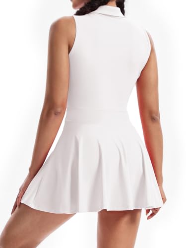 Cute Golf Tennis Dress Workout Athletic Dresses for Women with Shorts Pockets 2 Piece Sets Outfits Summer Clothes
