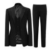 Business Women Suit Set 3 Pieces Notch Lapel Single Breasted Vest for Office Work Lady Suits (Blazer+Vest+Pants)