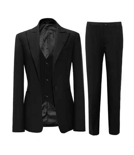 Business Women Suit Set 3 Pieces Notch Lapel Single Breasted Vest for Office Work Lady Suits (Blazer+Vest+Pants)