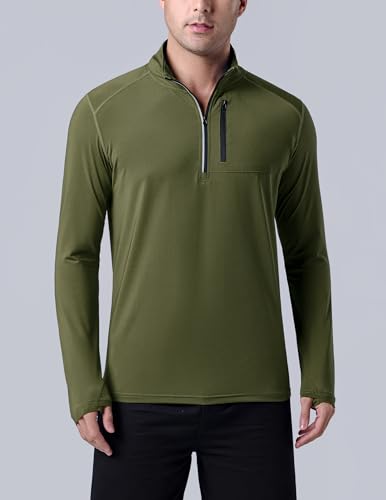 3-Pack Men’s Quarter-Zip Pullover Lightweight Long Sleeve Athletic Jackets Performance Workout Running Shirts