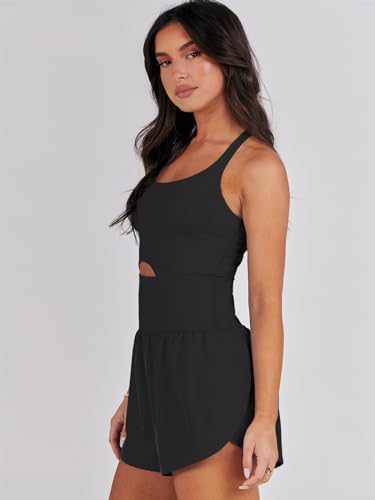 Women's Workout Athletic Romper Summer Sets Short Jumpsuits Onesie Running Outfits Exercise Gym 2025 Trendy Clothes