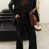 Women Suits 2 Piece Set Business Casual Dressy Oversized Blazer Jacket and Wide Leg Dress Pantsuits Formal Outfits