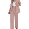 2 Piece Pant Suits for Women Dressy Blazer High Waisted Pants Sets Business Casual Outfits