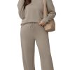Lounge Sets for Women 2025 V Neck 2 Piece Outfits Airport Wide Leg Pants Matching Set Sweatsuits
