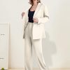 Women's 2 Piece Suit Two Button Business Casual Office Work Outfits Dressy Blazer Wide Leg Pants Set