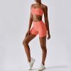 Women's Workout Sets 2 Piece Yoga Outfit High Waisted Biker Shorts Leggings Sports Bra Gym Fitness Clothes Tracksuit