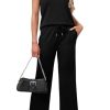 Two Piece Sets for Women Casual Travel Vacation Outfits Summer Wide Leg Pants Lounge Sets