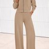 Women's 2 Piece Outfits Fall Sweatsuits Zip Up Sweatshirt Wide Leg Sweatpants Casual Tracksuit Lounge Sets