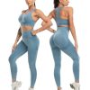3 Piece Workout Sets for Women Butt Lifting Leggings with High Impact Sports Bra Gym Shorts