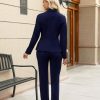 Women's Business Pant Suits Dressy Casual Long Sleeve 2 Piece Blazer Set for Office Work Outfits 2025