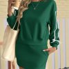 Womens 2 Piece Outfits Casual Crewneck Tie Sweatshirt High Waisted Running Skort Skirts Workout Tracksuit Sets