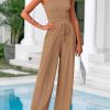 Women's Summer 2 Piece Loungewear Set Cropped Tank Top Wide Leg Sweatpants Tracksuit Casual Outfits