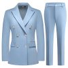 Women Pants Suit Double Breasted 2 Piece Blazer Set Work Casual Jacket Outfits for Business