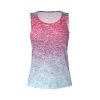 Blue Red and Purple Pastel Colors Print Women's Workout Tank Top Quick-Drying Activewear Summer Fitness Outdoor