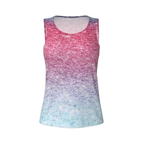 Blue Red and Purple Pastel Colors Print Women's Workout Tank Top Quick-Drying Activewear Summer Fitness Outdoor