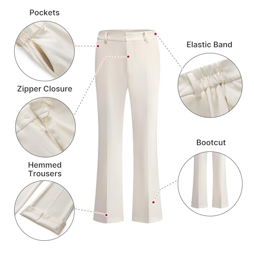 Women's Suit 2 Piece Set Pinstripe Blazer and Bootcut Dressy Pants Set for Work Office Business Outfits