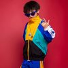 Boys' Girls' Color Block Jacket Track Pants Sets Hip Hop Dance Patchwork Clothes Unisex Streetwear