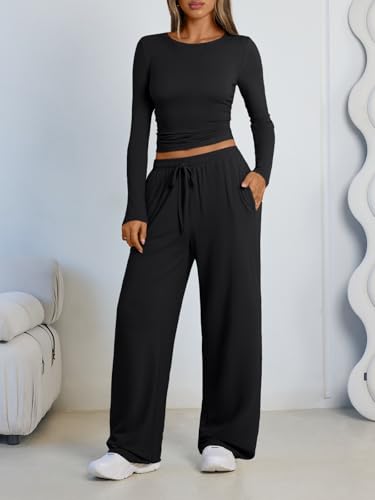 2 Piece Lounge Sets for Women Fall Outfits 2025 Two Piece Travel Sweatsuits Business Casual Fashion Clothes