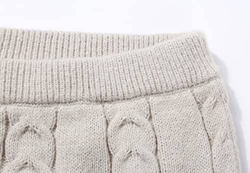 Women's Winter Chunky Cable Knit Long Skirt 2 Piece Outfit Sweater Sets