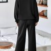 Women's 2 Piece Outfits Lounge Set Mock Neck Long Sleeve Sweatshirt With Wide Leg Pants Sweatsuit Fall 2025