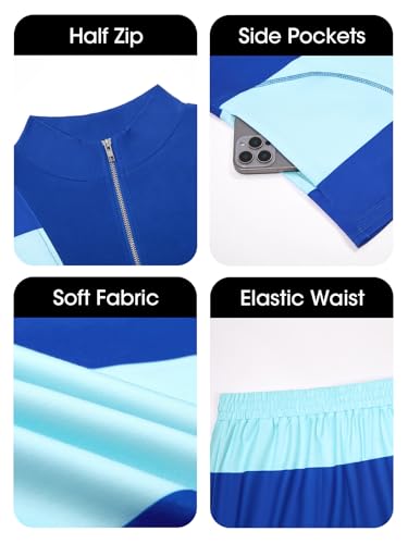 Womens 2 Piece Outfits Summer Striped Sweatshirt Workout Shorts Sets Matching Lounge Set Tracksuits