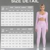 2 Piece Workout Sets for Women Long Sleeve Padded Sports Bra High Waisted Gym Outfits with Pocket