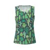 Cute Cactus Seamless Illustration Print Women's Workout Tank Top Quick-Drying Activewear Summer Fitness Outdoor