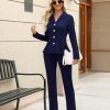 Women's Business Pant Suits Dressy Casual Long Sleeve 2 Piece Blazer Set for Office Work Outfits 2025