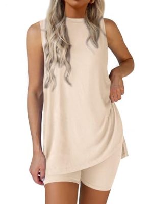 2 Piece Sets for Women 2025 Summer Matching Lounge Shorts Set Resort Airport Travel Loungewear Outfits Clothing