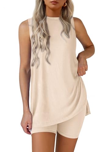 2 Piece Sets for Women 2025 Summer Matching Lounge Shorts Set Resort Airport Travel Loungewear Outfits Clothing