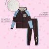 Girls Sweatsuit Set - 2 Piece Zip Up Hoodie Sweatshirt with Sherpa Fleece Lined Hood and Jogger Sweatpants (7-12)